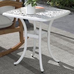 Outsunny Bistro Table with Umbrella Hole White - Size: 53 x 53 x 53cm - Wilko - thumbnail 1