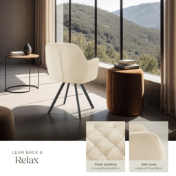 tectake Lucia Cream Quilted Armchair - Size: Single - Wilko - thumbnail 5