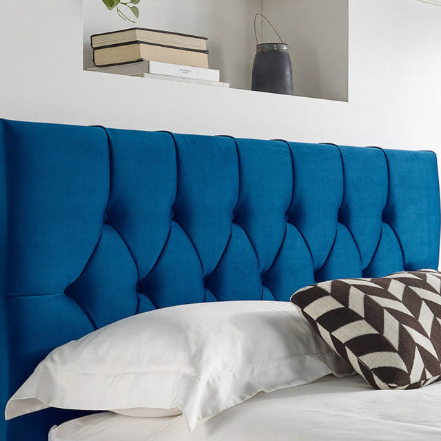 Aspire Furniture Catherine Lansfield Boutique Super King Navy Brushed Velvet Headboard - Blue - Aspire Beds - Wilko - image 1
