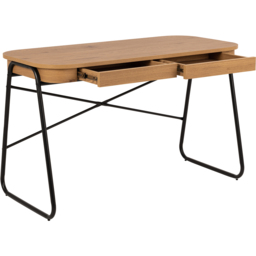 Florence Blueton 2 Drawer Office Desk Black and Oak - Furniture To Go - Wilko - thumbnail 4