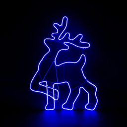 Shatchi Blue LED Walking Reindeer Neon Rope Silhouette - Size: 54 x 20 x 12cm - Wilko - thumbnail 4