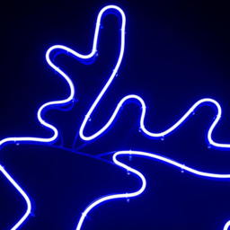 Shatchi Blue LED Walking Reindeer Neon Rope Silhouette - Size: 54 x 20 x 12cm - Wilko - thumbnail 3