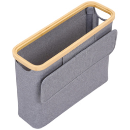 Living and Home Grey and Natural Bamboo Toilet Roll Storage Basket with Lid - Size: 36 x 45 x 15cm - Grey + Natural - Wilko - thumbnail 4