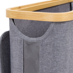 Living and Home Grey and Natural Bamboo Toilet Roll Storage Basket with Lid - Size: 36 x 45 x 15cm - Grey + Natural - Wilko - thumbnail 7