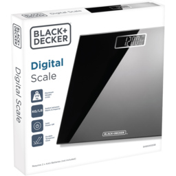 BLACK+DECKER Black Bathroom Scale - Size: 30 x 30cm - Black + Decker - Wilko - thumbnail 4