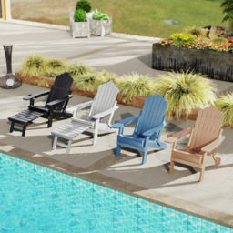 Costway Black All Weather HIPS Outdoor Adirondack Chair - Size: 119 x 78 x 22cm - Wilko - thumbnail 4