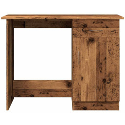 vidaXL Single Door Single Drawer Computer Desk Old Wood - Size: 76 x 100 x 50cm - Brown - Wilko - thumbnail 4
