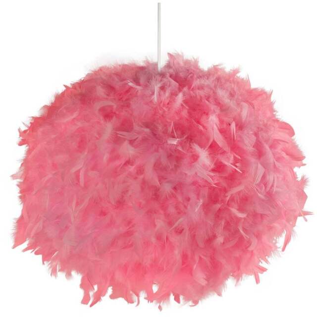 Lighting Collection Pink Feather Shade - Size: 33 x 50 x 50cm - Wilko - image 1