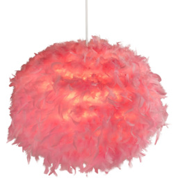 Lighting Collection Pink Feather Shade - Size: 33 x 50 x 50cm - Wilko - thumbnail 4