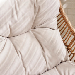 Furniturebox Fiji Beige Rattan Chair with Footstool - Size: 1 Seater - Brown - Wilko - thumbnail 4