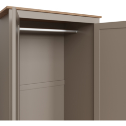 GFW Lancaster 2 Door 2 Drawer Grey Wardrobe - Size: 2 Door, 2 Drawer - Wilko - thumbnail 7