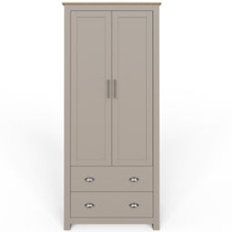 GFW Lancaster 2 Door 2 Drawer Grey Wardrobe - Size: 2 Door, 2 Drawer - Wilko - thumbnail 4