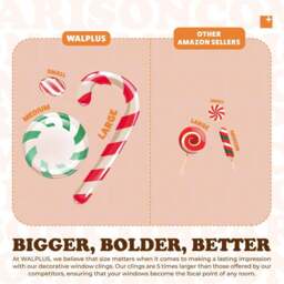 Walplus Christmas Peppermint Candy and Sweets Double-Sided Window Stickers 46 Piece - Size: 0.2 x 130 x 160cm - Multi - Wilko - thumbnail 6