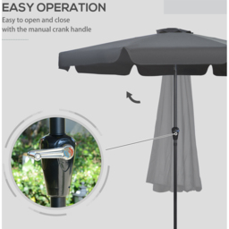 Outsunny Black Crank and Tilt Cantilever Parasol 2.7m - Size: 3m - Wilko - thumbnail 6