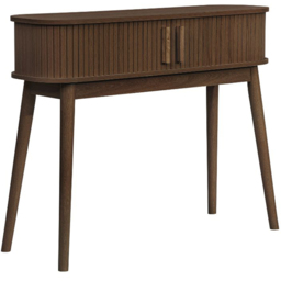 Birlea Axel 2 Door Walnut Fluted Console Table - Size: 80 x 100 x 30cm - Brown - Wilko - thumbnail 3