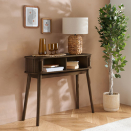 Birlea Axel 2 Door Walnut Fluted Console Table - Size: 80 x 100 x 30cm - Brown - Wilko - thumbnail 6