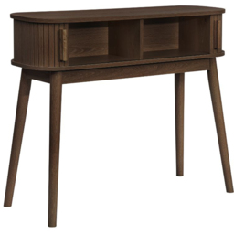 Birlea Axel 2 Door Walnut Fluted Console Table - Size: 80 x 100 x 30cm - Brown - Wilko - thumbnail 4