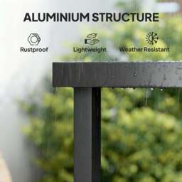 Outsunny 4 Seater Black Garden Dining Table - Wilko - thumbnail 7