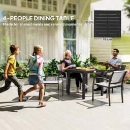 Outsunny 4 Seater Black Garden Dining Table - Wilko - thumbnail 6