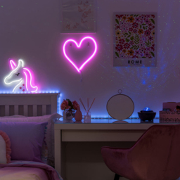 ValueLights Neon Heart Wall Light - Size: 33 x 2 x 32cm - White - Wilko - thumbnail 3