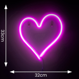 ValueLights Neon Heart Wall Light - Size: 33 x 2 x 32cm - White - Wilko - thumbnail 6
