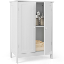 Costway 2 Door White Bathroom Floor Cabinet - Size: 95 x 42 x 15cm - Wilko - thumbnail 3