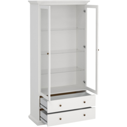 Florence Paris China 2 Door 2 Drawer White Display Cabinet - Size: 41 x 96 x 200cm - Wilko - thumbnail 6