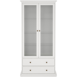 Florence Paris China 2 Door 2 Drawer White Display Cabinet - Size: 41 x 96 x 200cm - Wilko - thumbnail 5