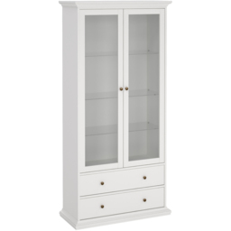 Florence Paris China 2 Door 2 Drawer White Display Cabinet - Size: 41 x 96 x 200cm - Wilko - thumbnail 3