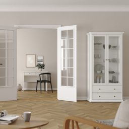 Florence Paris China 2 Door 2 Drawer White Display Cabinet - Size: 41 x 96 x 200cm - Wilko - thumbnail 7