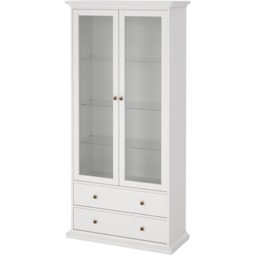 Florence Paris China 2 Door 2 Drawer White Display Cabinet - Size: 41 x 96 x 200cm - Wilko - thumbnail 4
