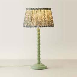 ValueLights Floral Pleated Shade Pastel Green Bobbin LED Table Lamp with Bulb - Size: 49 x 25 x 25cm - Wilko - thumbnail 5