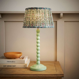 ValueLights Floral Pleated Shade Pastel Green Bobbin LED Table Lamp with Bulb - Size: 49 x 25 x 25cm - Wilko - thumbnail 4
