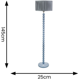 ValueLights Bobbins Ruched Pleated Powder Blue Drum Shade Powder Blue LED Floor Lamp - Wilko - thumbnail 6