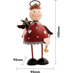 St Helens Red Metal Angel Ornament 14.5cm - Size: 10 x 10 x 15cm - Wilko - thumbnail 7