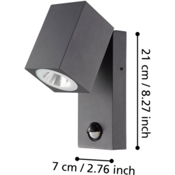 EGLO Sakeda Anthracite Outdoor Wall Light - Size: 17 x 10 x 7cm - Silver - Wilko - thumbnail 5