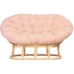 Desser Furniture Papasan 2 Seater Pink and Natural Sofa - Brown - Wilko - thumbnail 4
