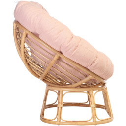 Desser Furniture Papasan 2 Seater Pink and Natural Sofa - Brown - Wilko - thumbnail 5