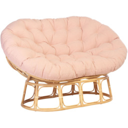 Desser Furniture Papasan 2 Seater Pink and Natural Sofa - Brown - Wilko - thumbnail 3