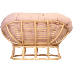 Desser Furniture Papasan 2 Seater Pink and Natural Sofa - Brown - Wilko - thumbnail 6