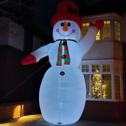Samuel Alexander Snowman with Raised Arm Light Up Inflatable Christmas Decoration 20ft - Size: 600 x 600 x 170cm - White - Wilko