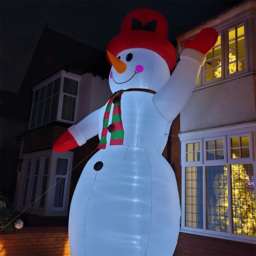 Samuel Alexander Snowman with Raised Arm Light Up Inflatable Christmas Decoration 20ft - Size: 600 x 600 x 170cm - White - Wilko - thumbnail 3