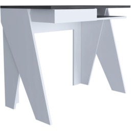Dallas Single Drawer Home Office Desk White and Carbon Grey - Size: 51 x 91 x 75cm - Wilko - thumbnail 4