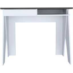 Dallas Single Drawer Home Office Desk White and Carbon Grey - Size: 51 x 91 x 75cm - Wilko - thumbnail 3