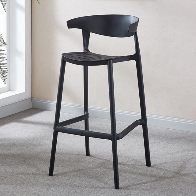 Nova Black Bar Stool - Size: Single - Wilko - image 1