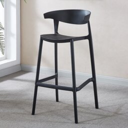 Nova Black Bar Stool - Size: Single - Wilko - thumbnail 1