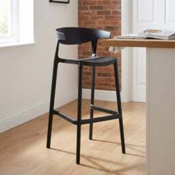 Nova Black Bar Stool - Size: Single - Wilko - thumbnail 7