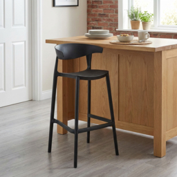 Nova Black Bar Stool - Size: Single - Wilko - thumbnail 6