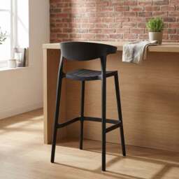 Nova Black Bar Stool - Size: Single - Wilko - thumbnail 5
