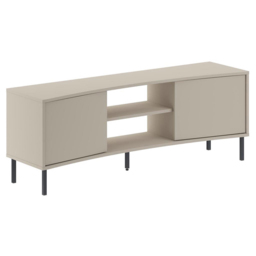 FWStyle Frem Modern 2 Door Sandstone Curved TV Stand Unit - Size: 55 x 150 x 40cm - Cream - Wilko - thumbnail 3